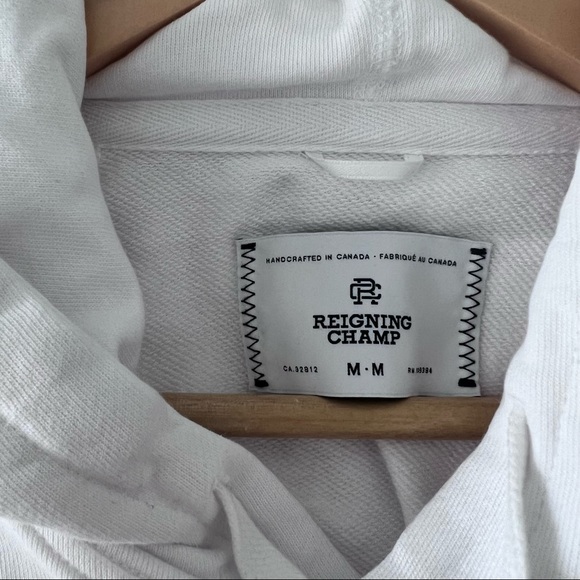 Reigning Champ White Relax Terry Lightweight Hoodie - Picture 6 of 9